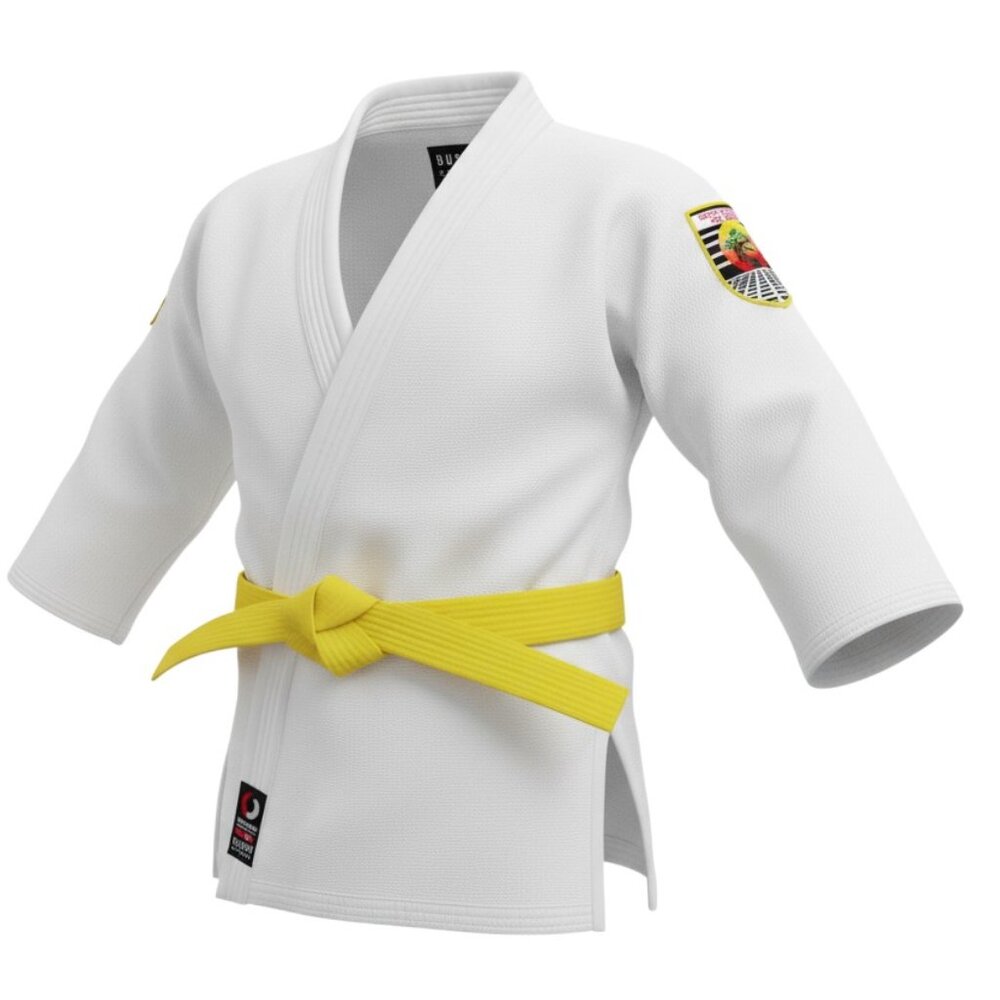 Bushido Kids 00/120 White Karate Gi Uniform Yellow Belt Martial Arts Taekwondo